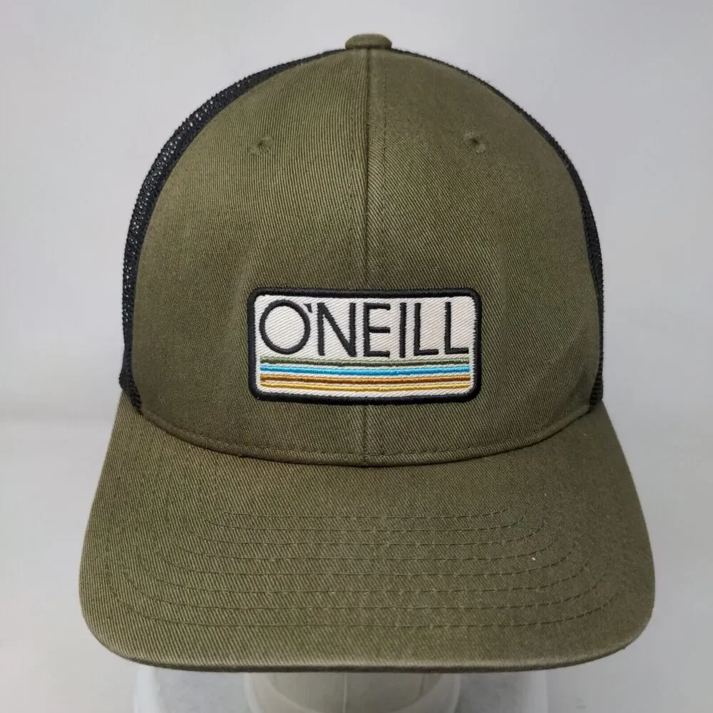 O'Neill Snapback Trucker Hat Green One Size Adjustable Mesh Back 6 Panel - Picture 2 of 7